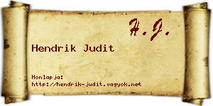 Hendrik Judit névjegykártya